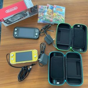 Nintendo switch lite (2 consoles) HUGE bundle